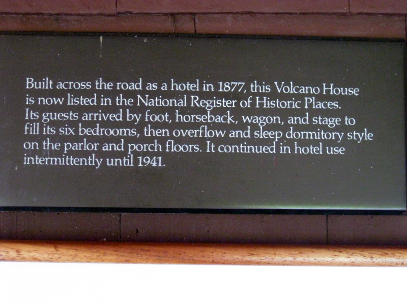 Vocano House Sign Volcano House historic sign
