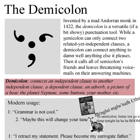 A Punctuation Primer: How Do You Use The Demicolon Again?